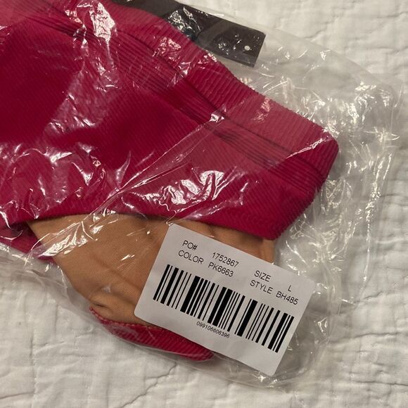 NWT J.Crew Ribbed-trim hipster full-coverage bikini bottom in Fuchsia size L - Picture 6 of 8